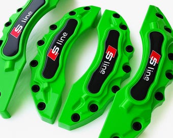 Brake Caliper Covers Green fit for Audi – 4 PCS Universal Fit Front & Rear Set – Upgrade Styling Accessory
