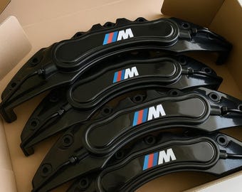 Brake Caliper Covers Black fit for BMW M Power – 4 PCS Universal Fit Front & Rear Set – Upgrade Styling Accessory