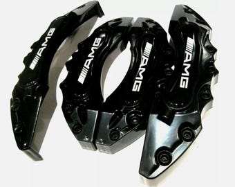 Brake Caliper Covers Black 4PCS – Fits Mercedes AMG A - C - E - S Class Cls Cla Gla Glc Gle Glb Glk Slk Sl – Universal Front & Rear Set