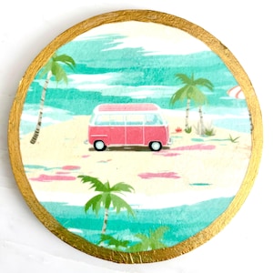 Handmade Decoupage Beachy Set of Four Coasters For Your Coastal Decor Bild 3