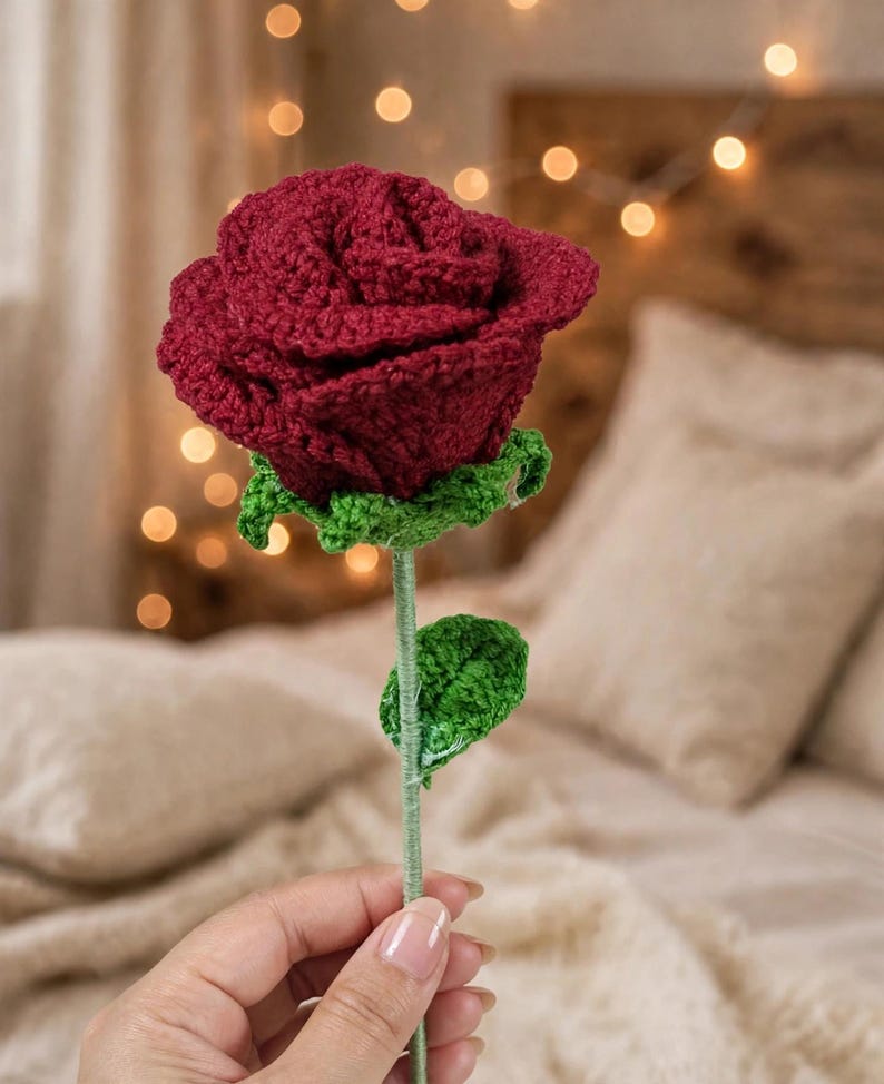 3D Crochet Rose Pattern PDF, Crochet Rose Flower Tutorial, Realistic ...