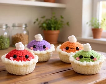 Haakpatroon voor een cupcake (PDF) | Amigurumi cupcakepatroon | Haakpatroon voor een cupcake sleutelhanger | Kawaii gehaakt eten | Patroon voor beginners
