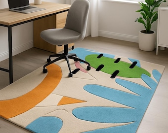 Abstract Color Pop Area Rug • Geometric Scandinavian Decor