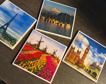 Posavasos de recuerdo de viaje personalizado