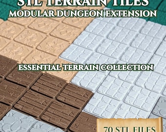 STL Modular Terrain Tiles Essential Collection – Stone, Wood, Grass, Rocky & Dirt | Modular 3D Terrain for Tabletop RPGs