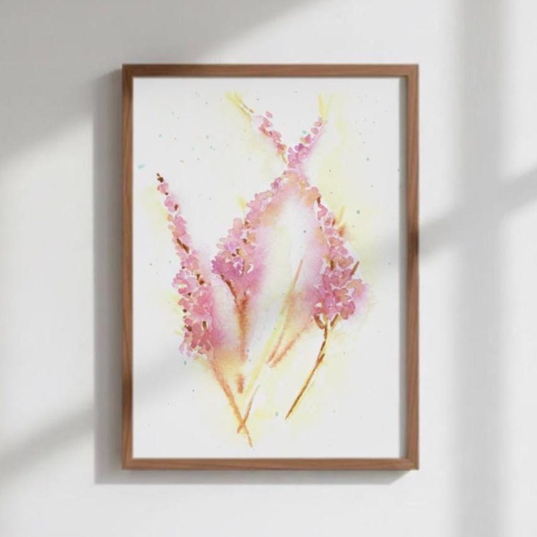 Pink Watercolor Flowers Print, Blush Floral Wall Art, Soft Botanical ...