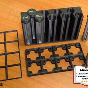 Soporte magnético para tubos Gridfinity, organizador de escritorio - Impresión 3D - Modelado con Blender - BambuLab - Edición limitada, quedan pocas unidades.