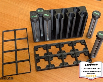 Gridfinity Magnet Tube Holder, Desktop Organizer - 3D Printing - Blender Modeling - BambuLab - Limited Edition, Only Few Left.