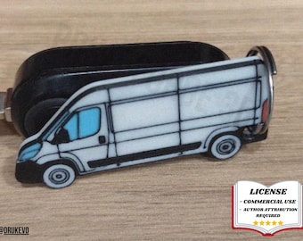 LLAVERO Citroën Jumper, Accesorios FURGONETA, RV, Camper, Autocaravana - Modelado en Blender - BambuLab - Edición Limitada, Quedan Pocas Unidades.