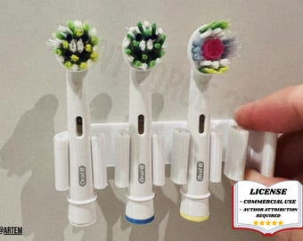 OralB Toothbrush Head Holder, Bathroom Organizer Stand - 3D Printing - Blender Modeling - BambuLab - Limited Edition, Only Few Left.