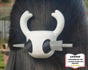 HOLLOW KNIGHT Hair Pin - KNIGHT Wanderer Figure, Gaming Merch, 3D Printing - Blender Modeling - BambuLab - Limited Edition, Only Few Left.
