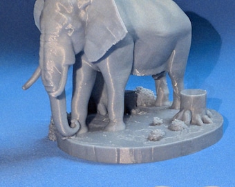 ELEFANTE Miniatura, Modelo de impresión 3D, Estatua estilizada - Impresión 3D - Modelado en Blender - BambuLab - Edición limitada, quedan pocas unidades