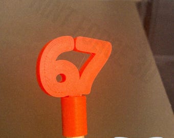 67 PENCIL Topper 3D MODEL - Digital FILE, Pencil Decoration - 3D Printing - Blender Modeling - BambuLab - Limited Edition, Only Few Left.