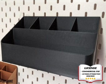 Contenedor inclinado de 5 secciones SKADIS - ORGANIZADOR de tablero perforado IKEA - Impresión 3D - Modelado en Blender - BambuLab - Edición limitada, quedan pocas.