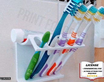 Modern Bathroom Brush Teeth Holder, Toothbrush Organizer - 3D Printing - Blender Modeling - BambuLab - Limited Edition, Only Few Left.