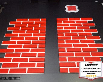 Muro de ladrillos a escala 1:10, escenario de diorama, terreno en miniatura, impresión 3D - Modelado en Blender - BambuLab - Edición limitada, quedan pocas unidades.