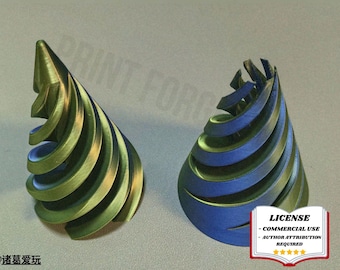 Juguete antiestrés en forma de cono de helado en espiral, impresión 3D, juguete de escritorio, impresión 3D, modelado en Blender, BambuLab, edición limitada, quedan pocos.