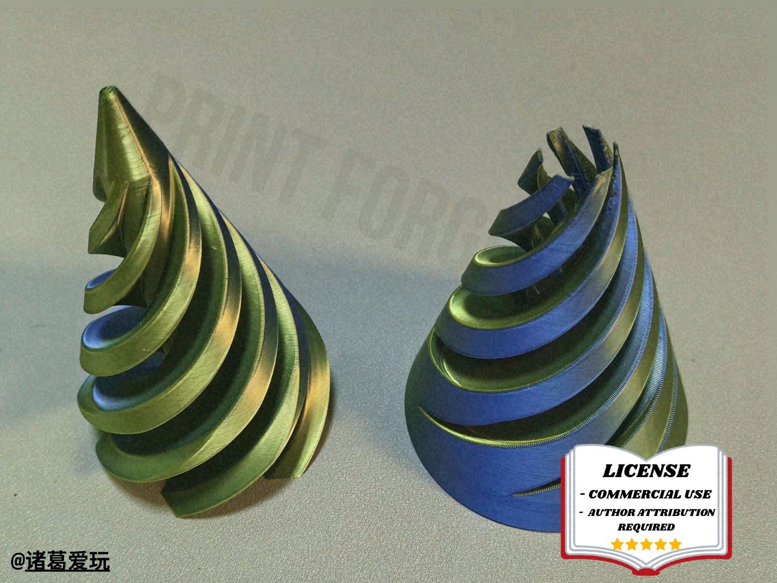 Ice Cream Cone SPIRAL Fidget Toy, 3D PRINTING, Desk Toy, 3D Printing - Blender Modeling - BambuLab - Limited Edition, Only Few Left.