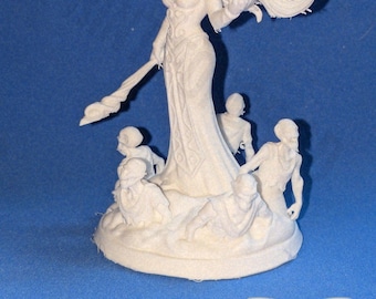 NECROMANTE Femenina Vers. 2 Miniatura, Wargaming, D&D, Mesa, TTRPG, RPG - Coleccionable, Bambulab, Edición Limitada, Quedan Pocas.