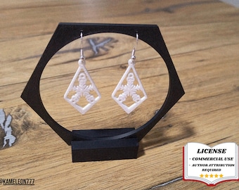 Set de 4 Pendientes COPO DE NIEVE, Diseño JOYERÍA DE INVIERNO, Modelo 3D - Impresión 3D - Modelado Blender - BambuLab - Edición Limitada, Quedan Pocas Unidades.