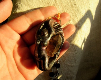 natural tangerine quartz point pendant - gaia -medicine woman - mother earth - wicca