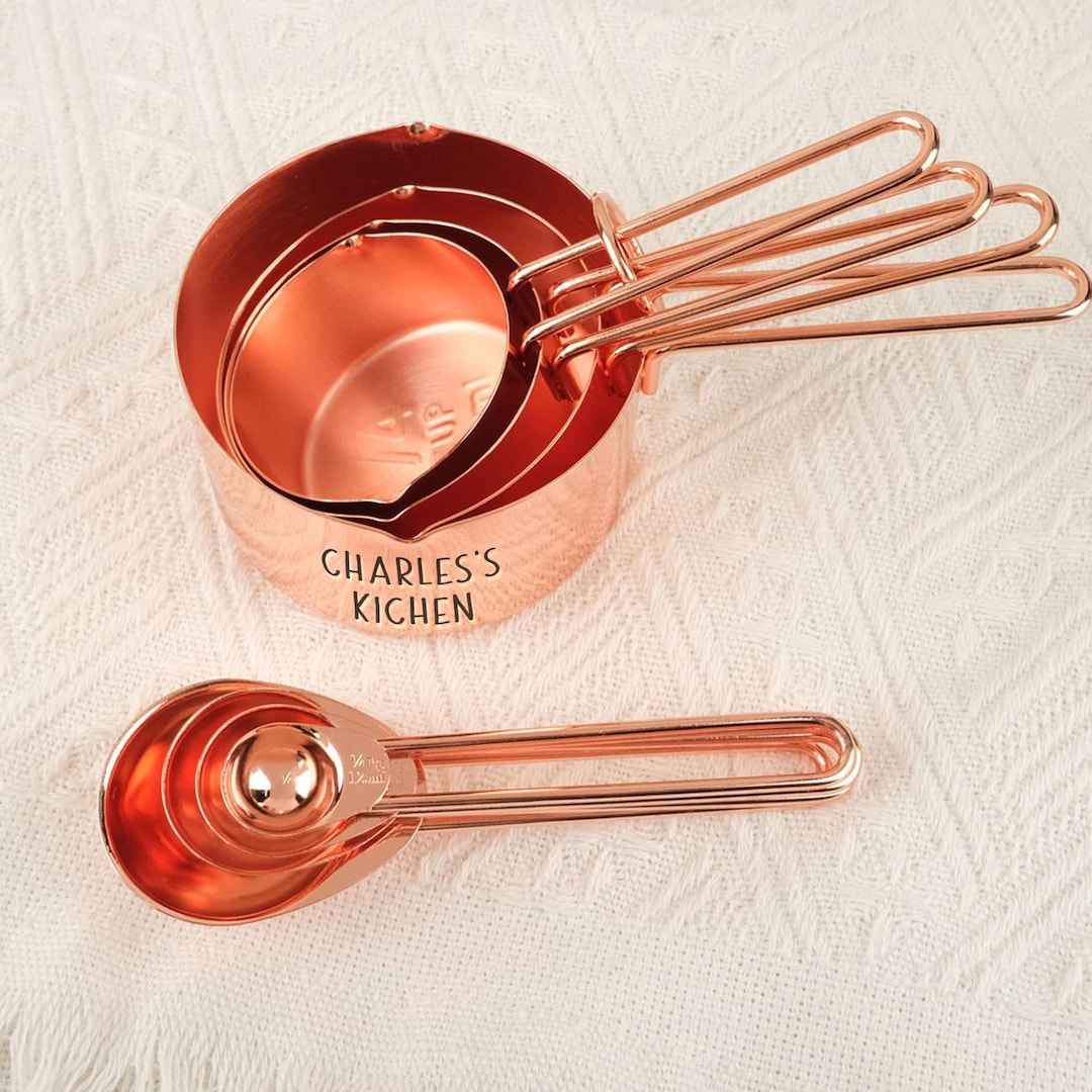 Personalized Copper-plated Measuring Cups and Spoons – Set of 8 ...