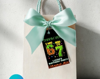 Six Seven Birthday Party Favor Tags, 67 Thank You Tags, Editable Canva Template