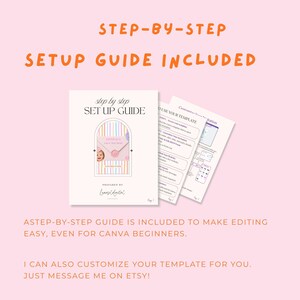 May include: A digital setup guide document with multiple pages featuring black text on a white background. The cover page displays the title Step by Step Set Up Guide, a graphic of an invitation template, and the text Prepared by Lunasoldigital.