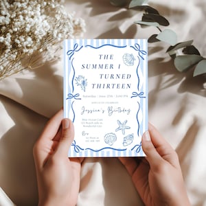 The Summer I Turned Pretty Birthday Invitation, Coastal Party Invite, 13th Birthday Girl, Digital Download image 19