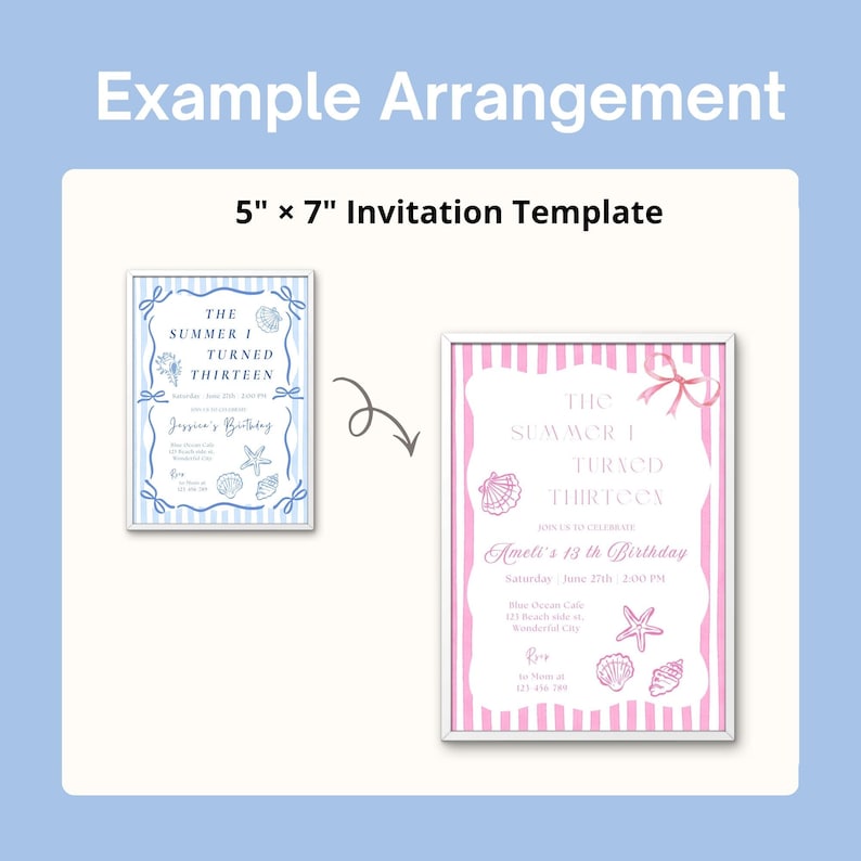 The Summer I Turned Pretty Birthday Invitation, Coastal Party Invite, 13th Birthday Girl, Digital Download image 12