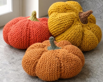 Knitted Pumpkin Pillow Pattern PDF|Chunky Knit Pumpkin Cushion| Autumn Decor|Halloween Pumpkin Knitting Pattern|DIY Fall Home Decor