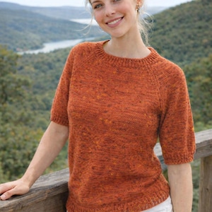 Patron PDF de pull raglan tricoté | Pull tricoté du haut vers le bas avec short intégré | Tailles S à XXXL | Téléchargement instantané