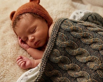 Knitted Baby Blanket Pattern Cable Knit, Baby Blanket PDF, Cozy Cable Knit Blanket, Nursery Knit Pattern