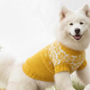 Knitted Drops Dog Sweater Norwegian Pattern • Nordic Knit Pet Jumper • DIY Dog Coat Pdf