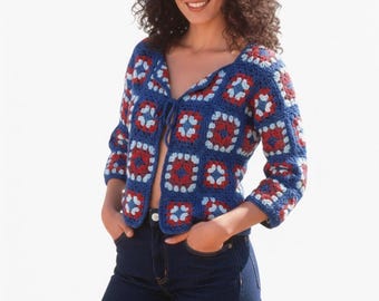 Crocheted Cardigan PDF – Tynn Chenille & Muskat Yarn, Women’s Soft Boho Sweater, DIY Crochet Pattern