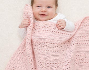 Crochet Baby Blanket Pattern PDF - Lace Baby Blanket Pattern - Newborn Baby Shower Gift - Instant Download Crochet Pattern