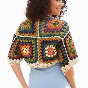 Crochet Shoulder Piece PDF – Square Motifs, DIY Crochet Pattern, Women’s Boho Accessory