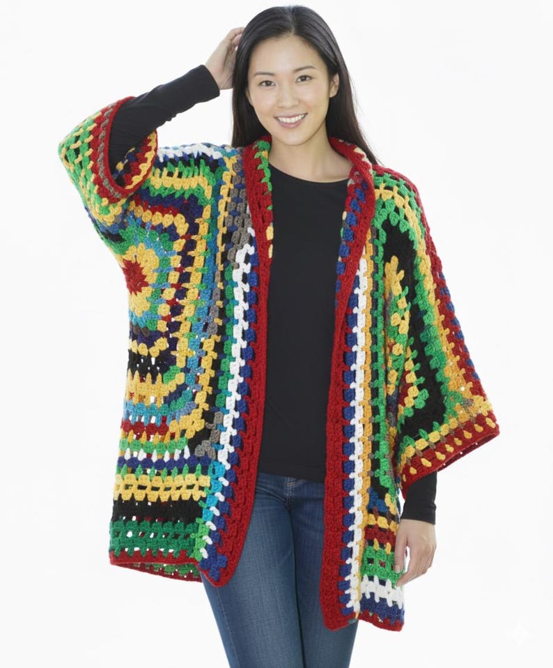 Patron PDF au crochet, gilet bohème, pour femme, téléchargement instantané image 2