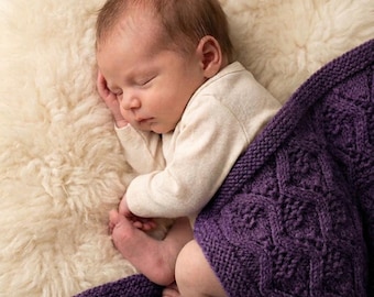 Knitted Baby Blanket Pattern Lace Knit, Baby Blanket PDF, Soft Nursery Blanket, Elegant Baby Knit Pattern