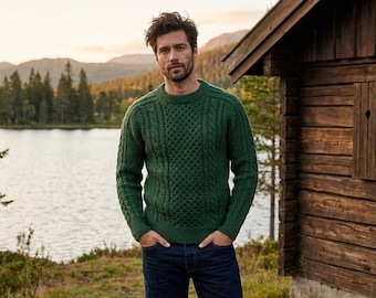 Mens Knitted Sweater Cable Pattern, Boys to Adult Sizes 13 Years to XXXL, Cable Knit Jumper PDF, Cozy Winter Sweater Pattern