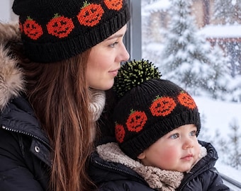 Kids Knitted Hat Pattern PDF | Fair Isle Beanie Pattern | Colorwork Winter Hat | Nordic Knit Hat | Pom Pom Beanie Pattern | Instant Download