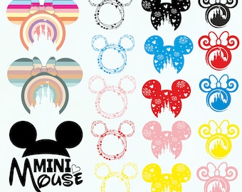 Paquete de imágenes SVG de Mickey Mouse, cabeza en capas, camiseta de cumpleaños (descarga digital)