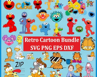 Más de 210 divertidos archivos SVG/PNG de dibujos animados, colección de imágenes prediseñadas de dibujos animados vintage, personajes de dibujos animados en PNG, dibujos animados de los 80 y 90 en formato SVG.