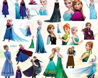 Gefrorene Elsa Anna Olaf PNG Clipart, Sublimationsdesigns (Digitaler Download)