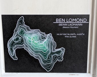 Ben Lomond Contour Line Print