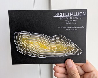 Schiehallion Contour Line A6 art print