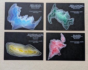 Set of 4 Contour A6 Prints