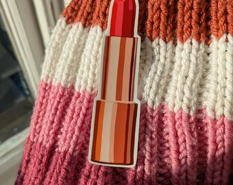 Sapphic Lipstick Vinyl Sticker (Die Cut)