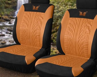 Fundas para asientos delanteros de coche, paquete de 2 protectores de mariposas, suaves, transpirables y antideslizantes de primera calidad para furgonetas, SUV, camiones y camionetas.