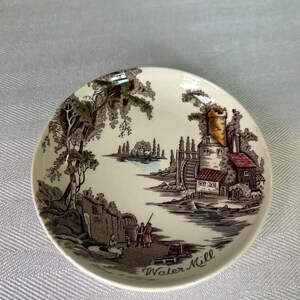 Johnson Brothers Water Mill Small Dish England Transferware Trinket Plate Ironstone Vintage Pottery
